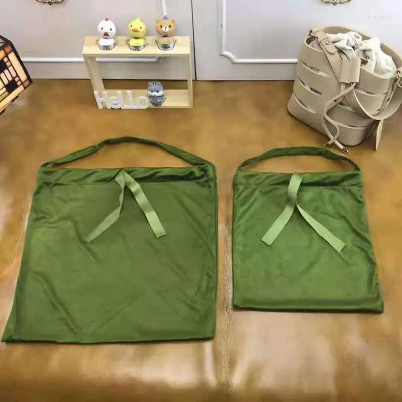 Storage Bags Green Velvet Bag Cover Hang Drawstring Cosmetic Soft For Packaging Purses Organizer Wholesale