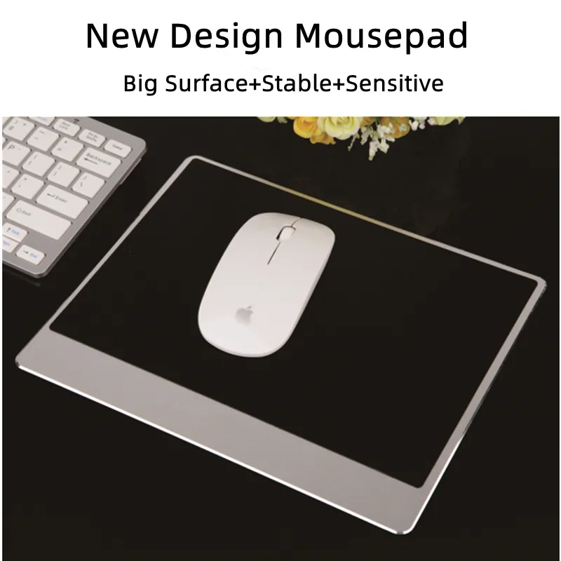 Aluminium Mousepad Gaming Mouse Pad Metal Metal Computer Mouse Pads Gaming For MacBook Imperproof anti-SKID à tout le dos