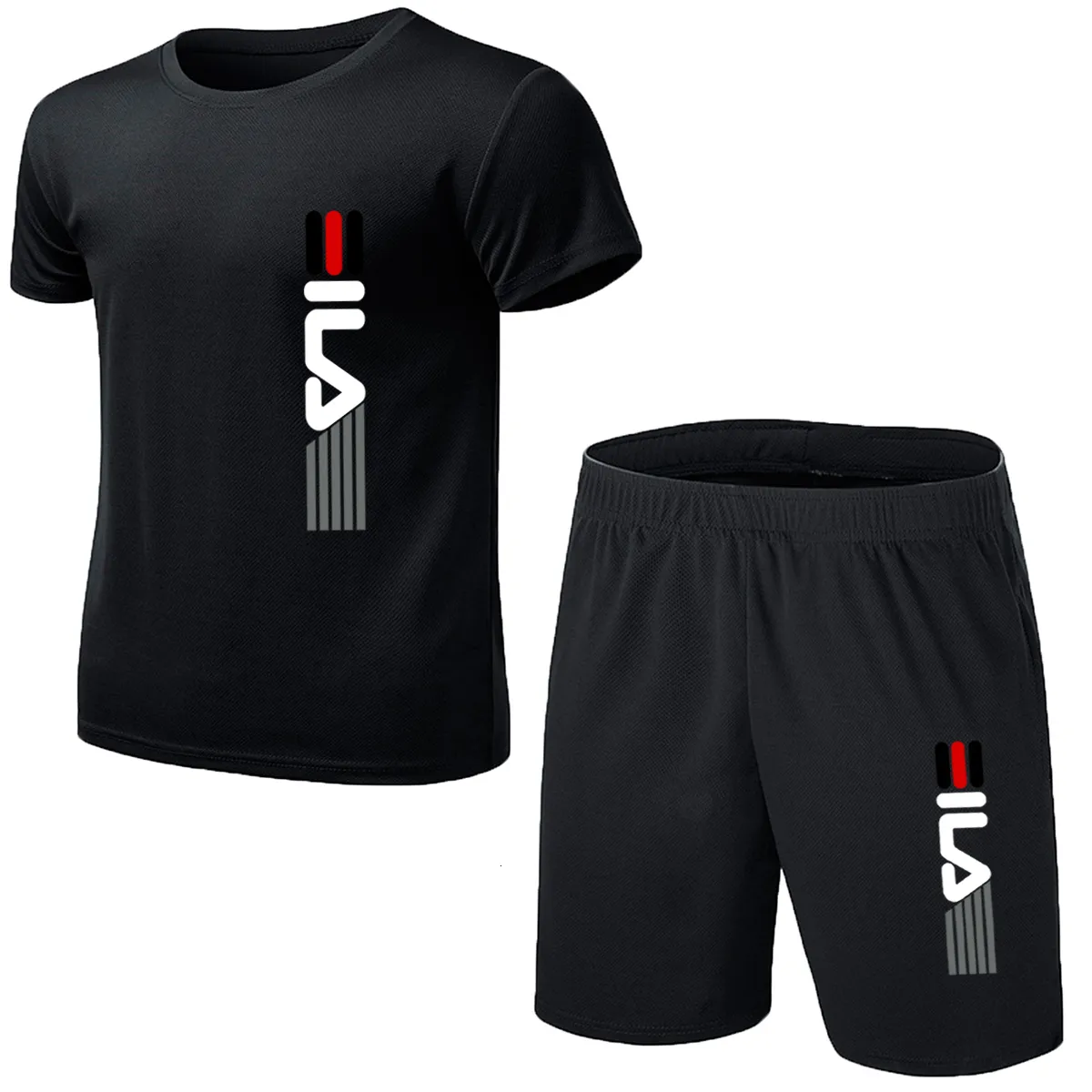 Herren-Trainingsanzüge, Sommer-Herren-Fitnessmode, lässiger Sportbekleidungsanzug für Herren, übergroßer Sportanzug, kurzärmeliges T-Shirt, Shorts, 2-teiliges Set 230710