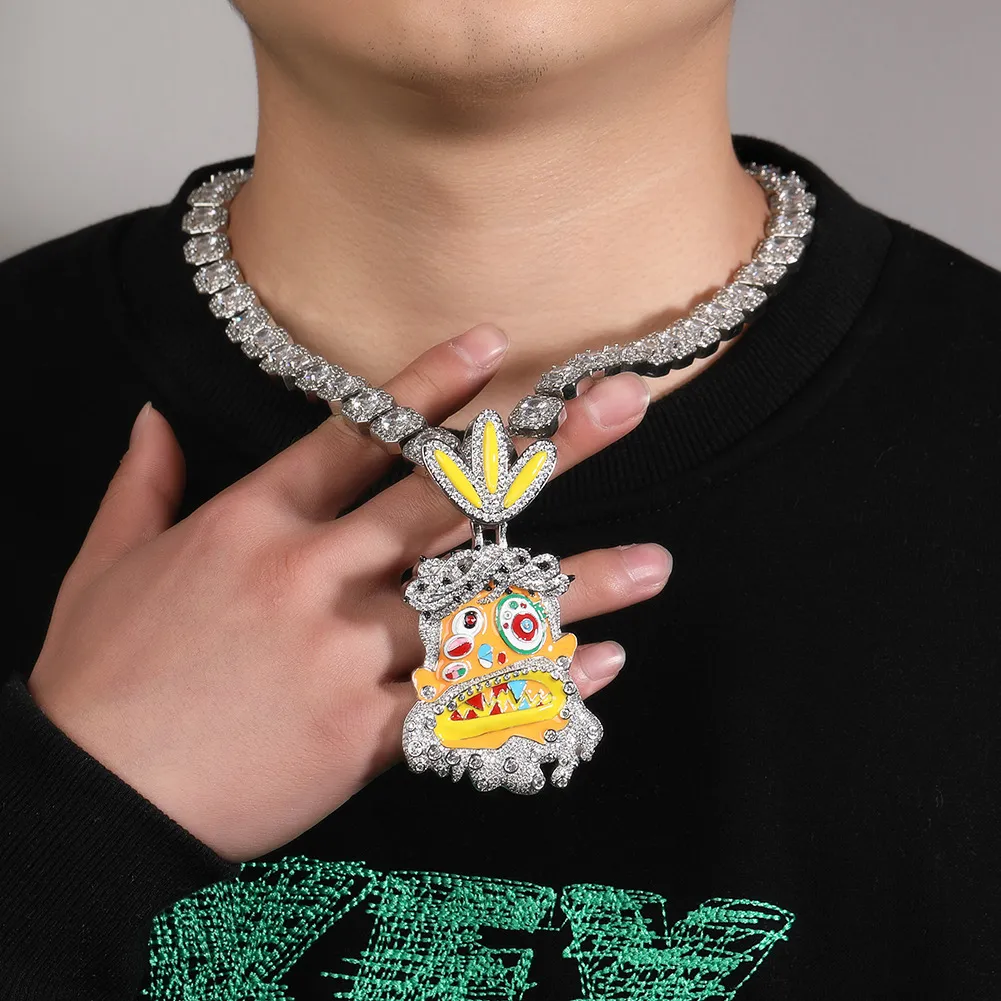 Most Popular Rapper Pendants Iced Out Hip Hop Pendant Necklace - Colorful Enamel Bling Bling Rap ...