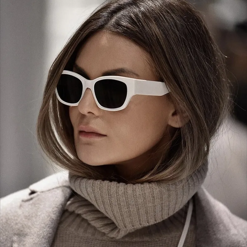 Nowe luksusowe kwadratowe wzornictwo wysokiej jakości damskie okulary przeciwsłoneczne Retro kocie oko marki czarne okulary zewnętrzne okulary UV400