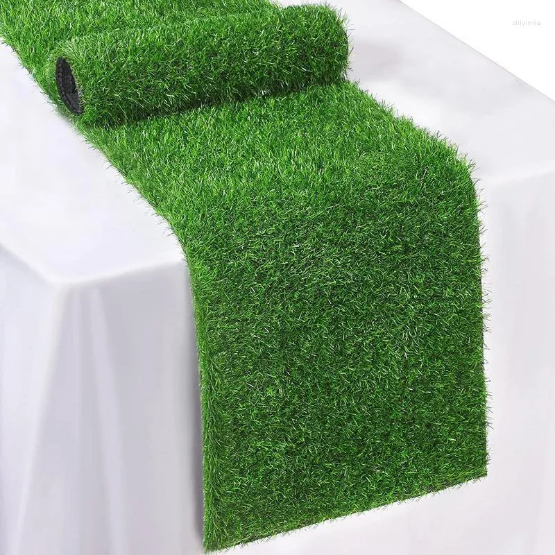 Dekoratif çiçekler yapay çim masa halı koşucusu gerçekçi doğal yeşil peyzaj ev oturma odası duvar festivali düğün