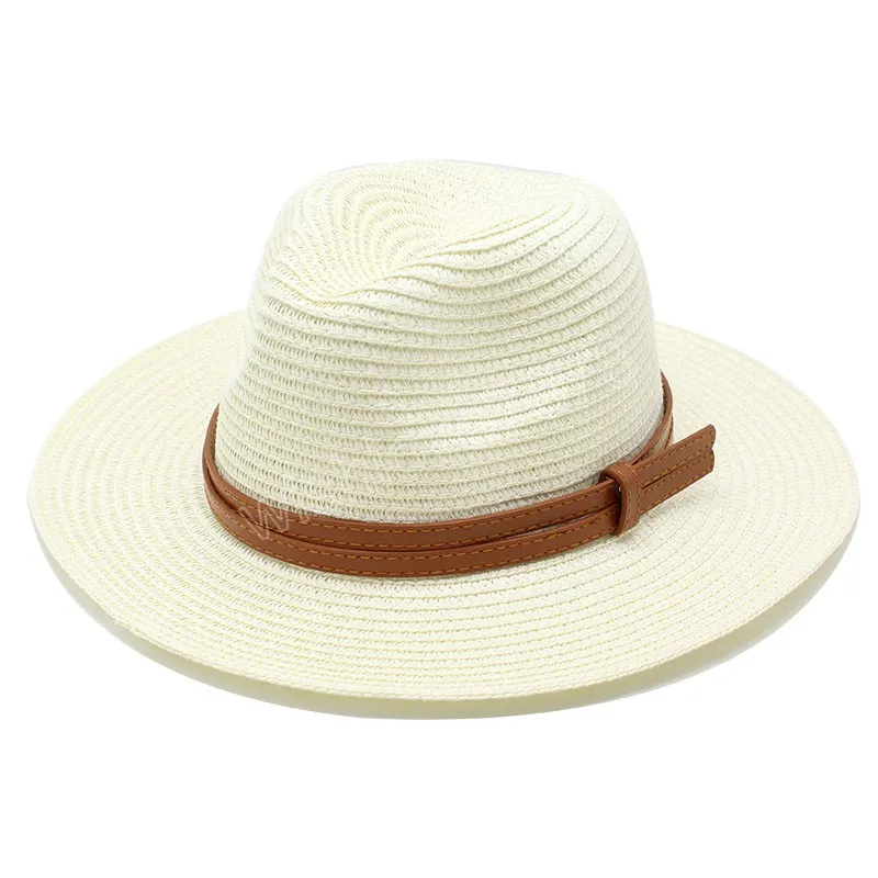 Chapéu de palha panamá natural em formato macio verão feminino/masculino aba larga praia boné de sol proteção UV chapéu fedora