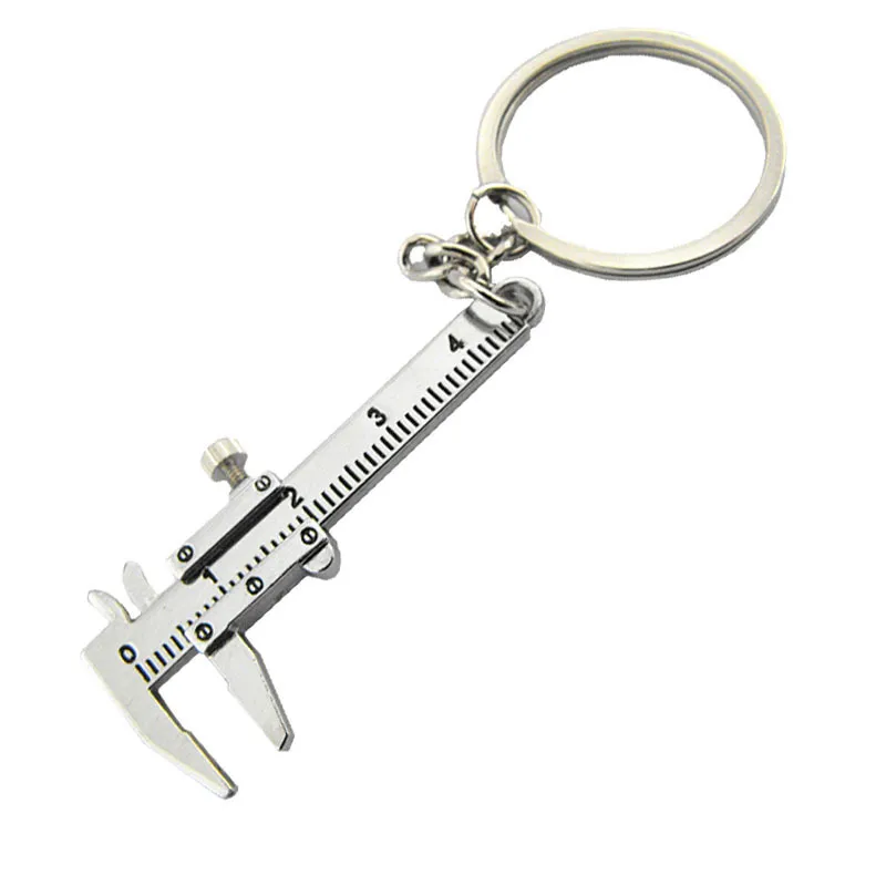 Vernier Caliper Keychain Pendant Metal Keyring Key Chain Creative Measuring Tool