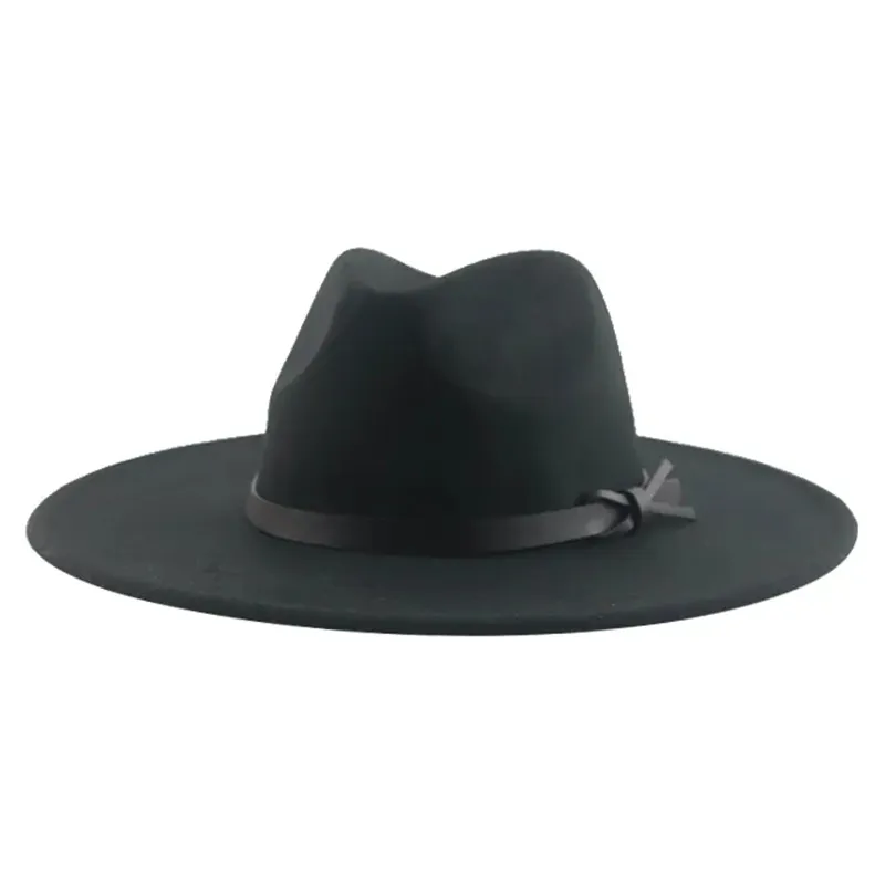 Fedoras Felted Hat Solid Band Casual Cap 9.5cm Wide Brim Hats For Men Women  Winter Autumn Chapeu Masculino From 6,62 €