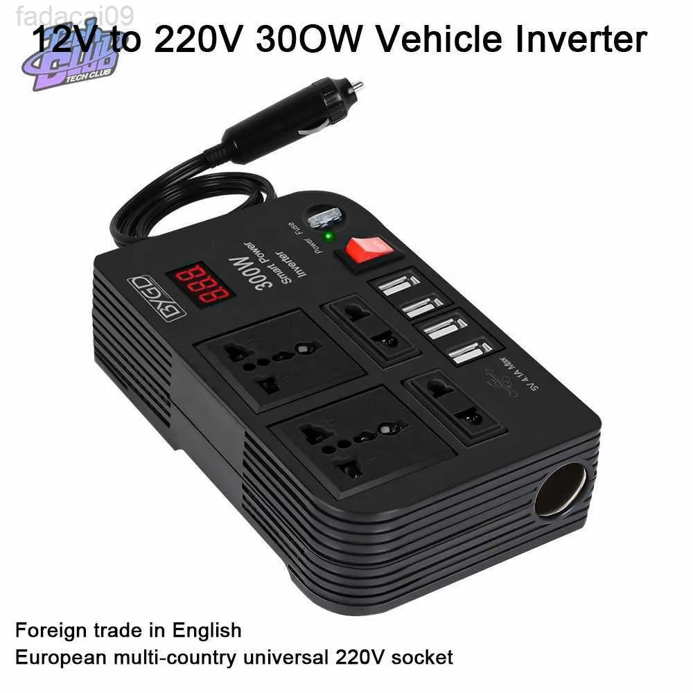 ジャンプスターター 300 ワット車 DC 12 V から AC 220 V コンバータコンセント 4 USB 高速充電ソケットアダプターインバーター電源 HKD230710