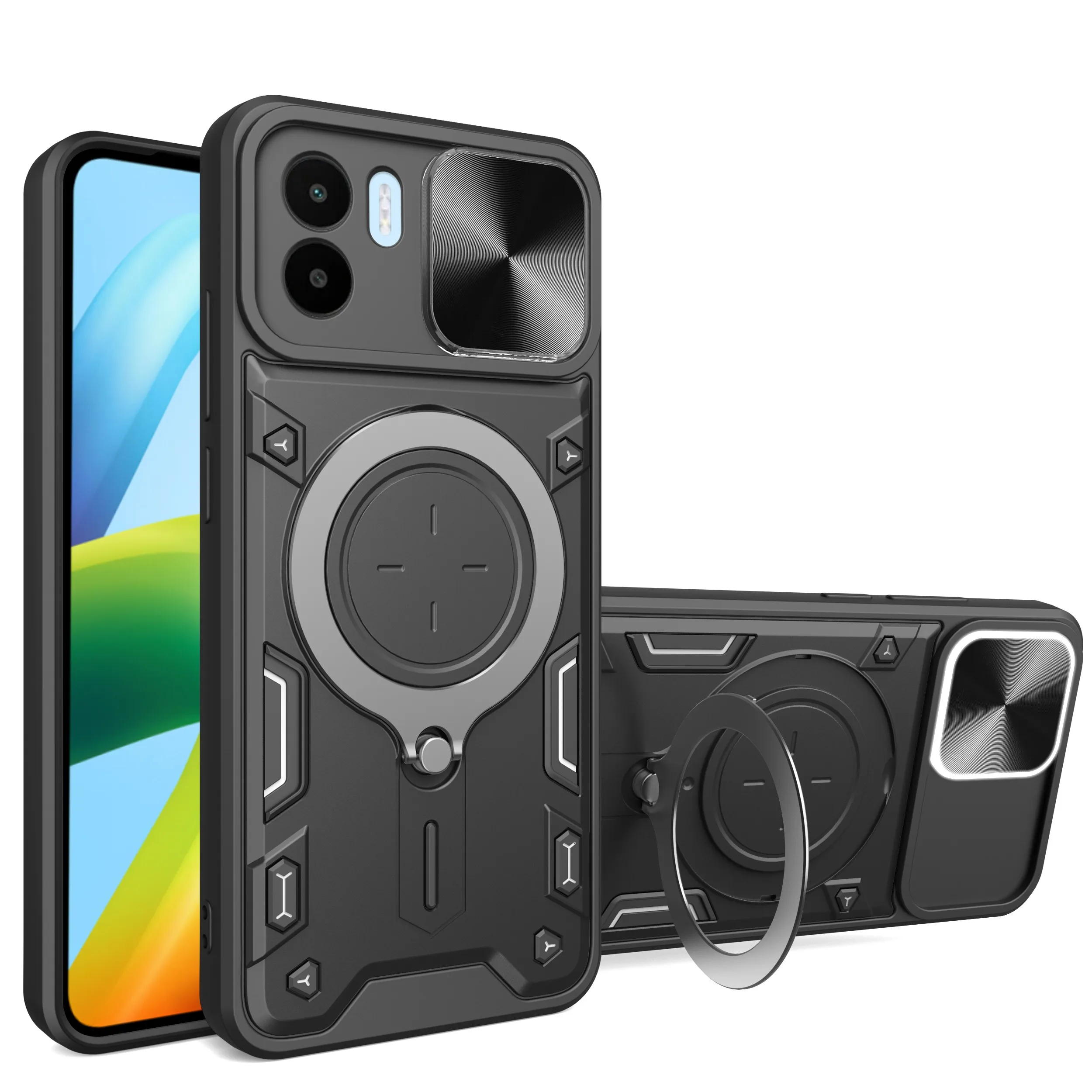 Nouvelle arrivée couverture de téléphone pour Huawei Nova 9 P30 Lite Honor X7a X8a 4G 5G avec protection d'objectif à glissière rotation à 360 degrés porte-anneau béquille étui antichoc