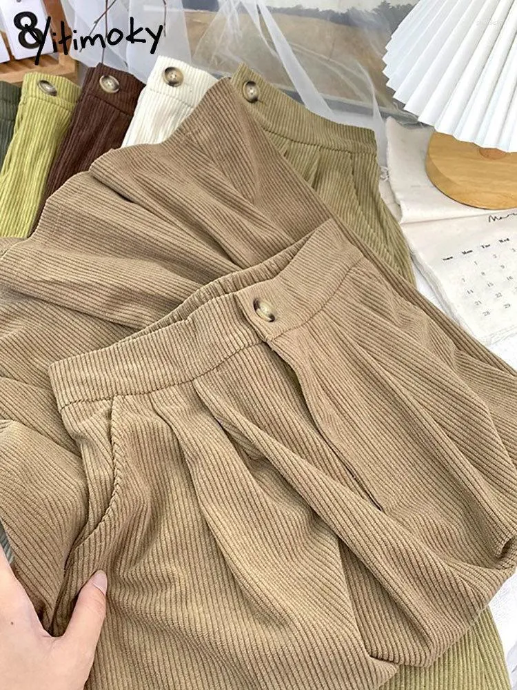 Skirts For Women Corduroy Vintage Fall Winter 2023 Midi Skirt Elastic High Waist A-LINE Y2k Korean Fashion Clothing