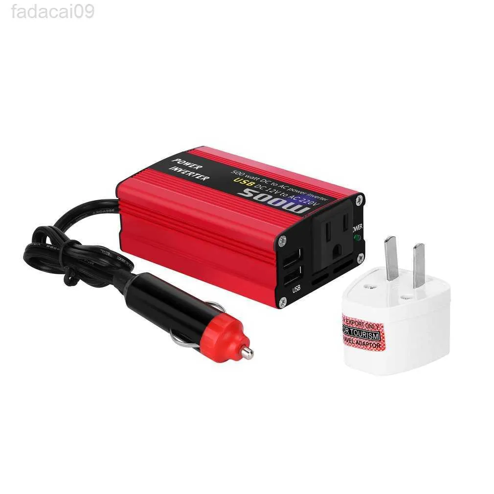 Urządzenie do awaryjnego uruchamiania 500W konwerter zasilania Convertidor DC 12V AC 110220V falownik automatyczny transformator z podwójnym zasilaczem samochodowym USB HKD230710