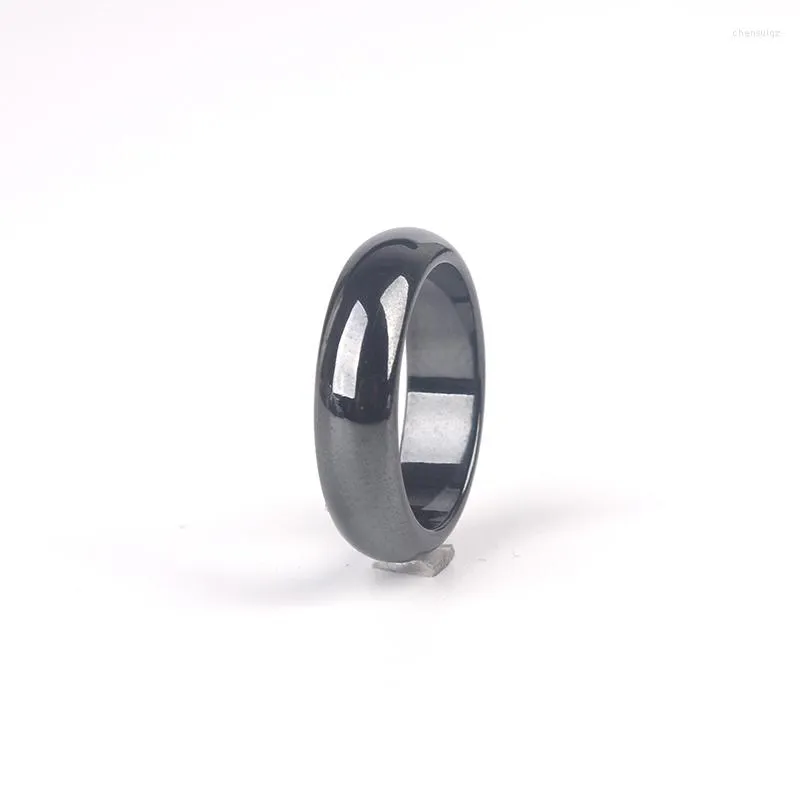 Cluster Rings Simple Smooth High Quality Magnetic Hematite Male Finger Ring Wholesale Healing In Bulk Bijoux Femme For Woman 2023 Trend