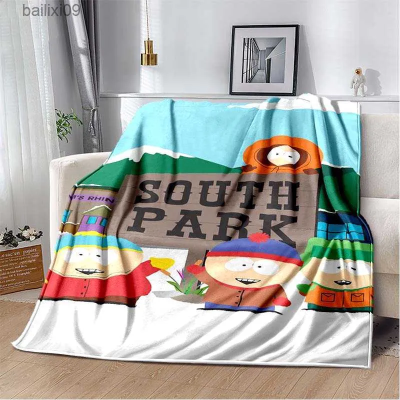 Dekens Southpark Leuke Cartoon Dekens Fluwelen Winter Multifunctionele Ultra-Zachte Gooi Deken Voor Bed Auto Spreien T230710