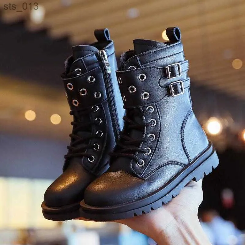 Soft Leather Baby Girls Combat Boots For Boys And Girls