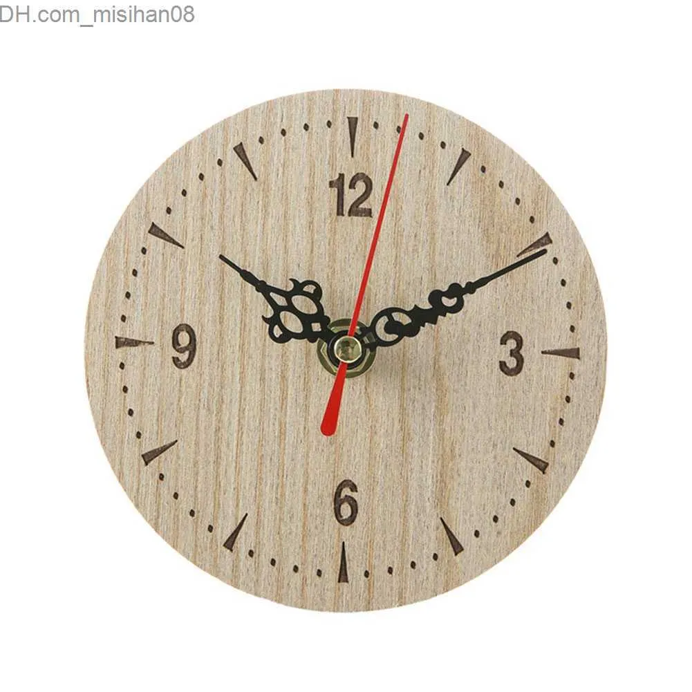 Horloges murales Nouvelle petite horloge murale en bois avec décoration rétro et unique de cuisine et de salon Z230712