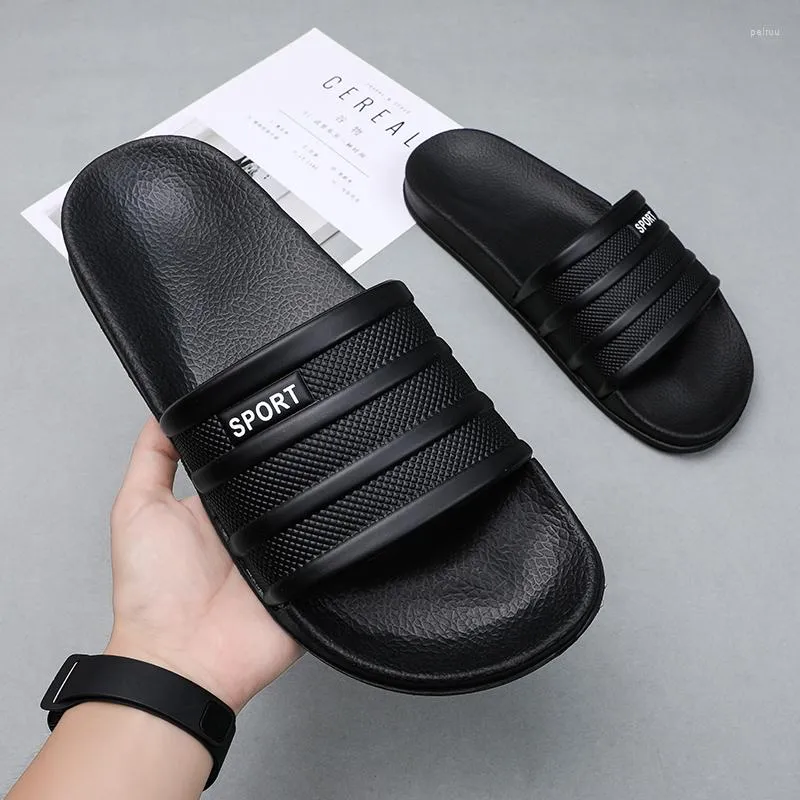 Mens black slip on slippers 2025