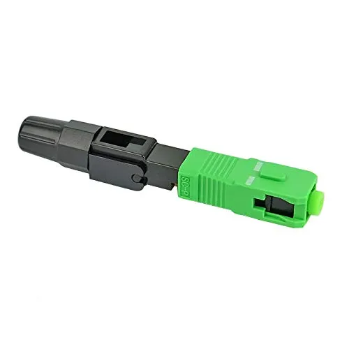 Eingebetteter SC APC + SC UPC Glasfaser-Schnellanschluss, Singlemode-Glasfaser-Schnellanschluss, grüner Adapter, Feldmontage, 20 Stück