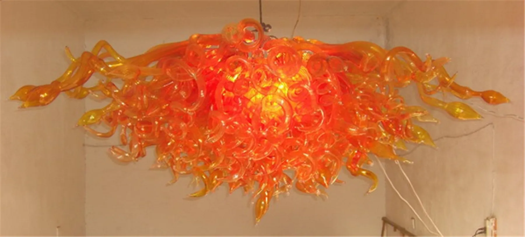 Europe Designer Pendentif Orange Artistique Plafonnier Décorateurs De Maison Style Américain Accessoires Lampe À Lave Lustre Moderne