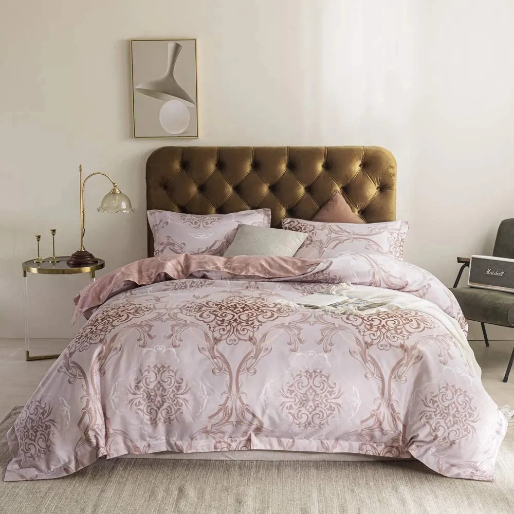 Conjuntos de cama simples opulência 3 pçs conjunto de lençóis de cama de casal reversível floral king size fronha capa de edredom edredom conjuntos de lençóis 230710