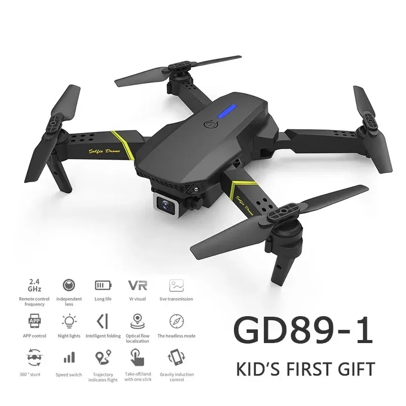 Global Drone 4K Cámara Mini Vehículo Wifi Fpv Plegable Profesional RC Helicóptero Selfie Drones Juguetes para niños Batería GD89-1 Fotografía Drones Transmisor de video E88