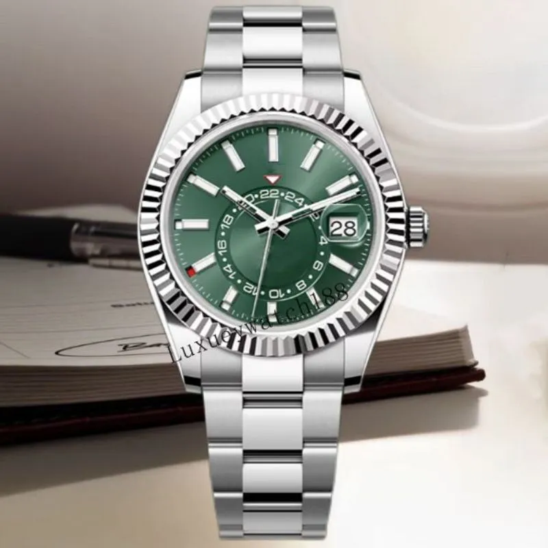Męski zegarek 2023 Nowy projektant luksusowy zegarek wysokiej jakości mechaniczny ruch automatyczny Mały pokrętło rotacja gumka ze stali nierdzewnej Luminous Waterproof Watch