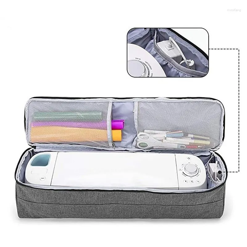 Sacos de armazenamento 600D linho cinza bolsa de transporte com alça bolsa de viagem com zíper para corte cri-cut Explore Air