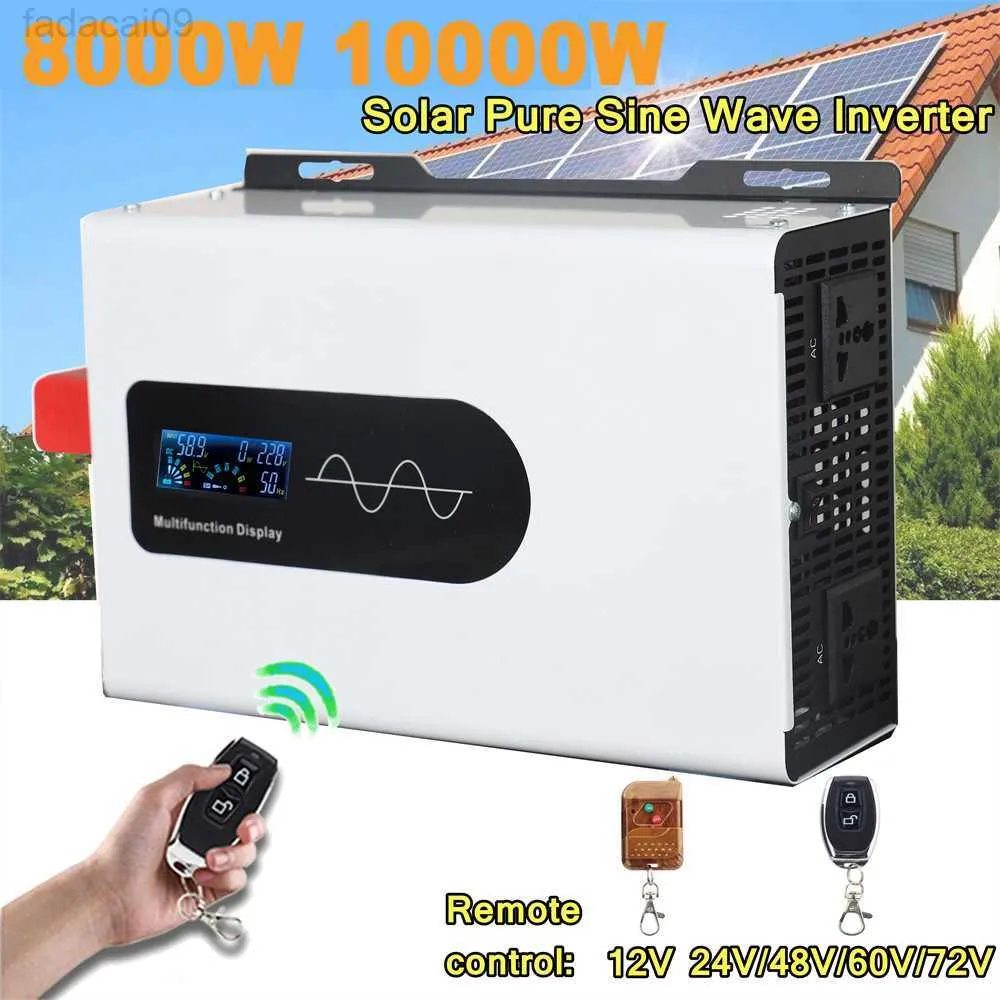 Araba Jump Martiter 10000W 8000W Saf Sine Dalga İnverter 10kW DC 12V 24V 48V - AC 110V 120V 220V Taşınabilir Şarj Cihazı Kapalı Izgara Güç İnvertörleri HKD230710