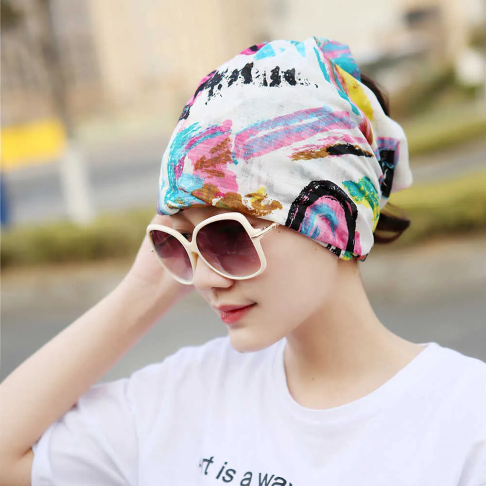 2023 Women's Spring and Summer Thin Pullover Hat, Breathable, Bald, Chemotherapeutic Pile Month Cap, Headband, Fashion