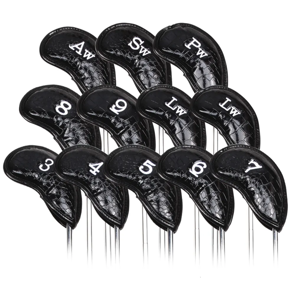 Altri prodotti per il golf 12Pcs Portable PU Golf Club Iron Head Covers Protector Copricapo da golf Copricapo da golf Set Copricapo impermeabile 230707