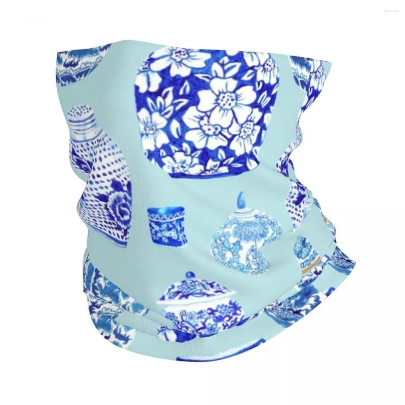 Snusnäsdukar Chinoiserie Blå Porslin Snusnäsduk Vinterhalsvärmare Vindtät Wrap Face Scarf Delft Oriental Style Gaiter Pannband