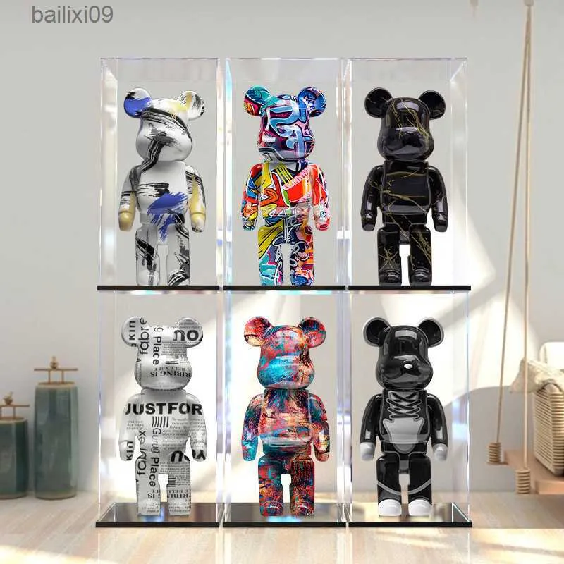 Oggetti decorativi Graffiti Figurine violente Bearbrick Miniature Bear Doll Statua e scultura Soggiorno Camera da letto Libreria Decorazione domestica T230710