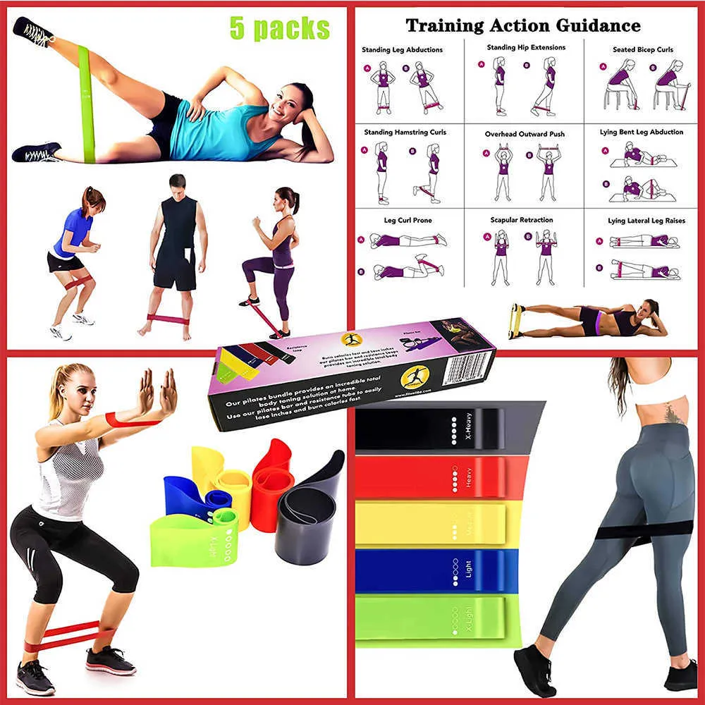 Motståndsband Dropshipping Yoga Pilates Bar Stick Crossfit Motståndsband Tränare Dragrep Elastiska band för hemträning Fitnessutrustning HKD230710