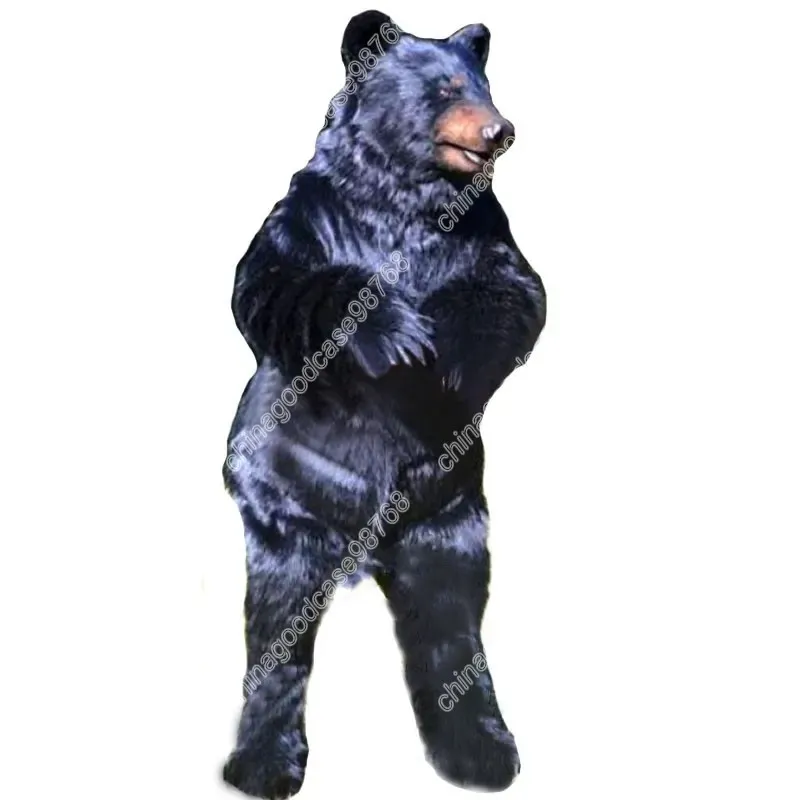 Costumi Nuovo personaggio adulto Costume della mascotte dell'orso nero di alta qualità Costume della mascotte del vestito completo di Halloween Christmas Dress Puntelli del corpo