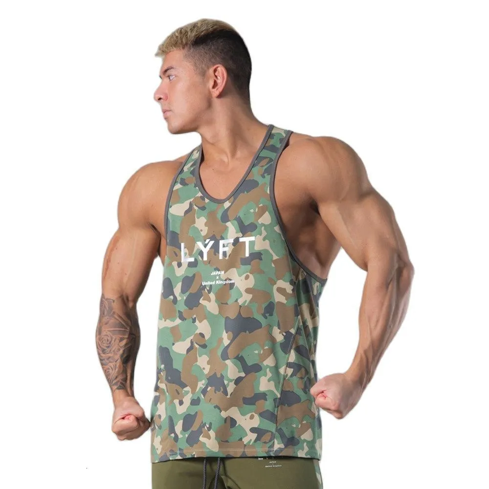 Canottiere da uomo Camo Quick Dry Canotta Uomo Palestra Fitness Bodybuilding Allenamento Camicia senza maniche Uomo Estate Casual Stringer Canotta Abbigliamento 230710