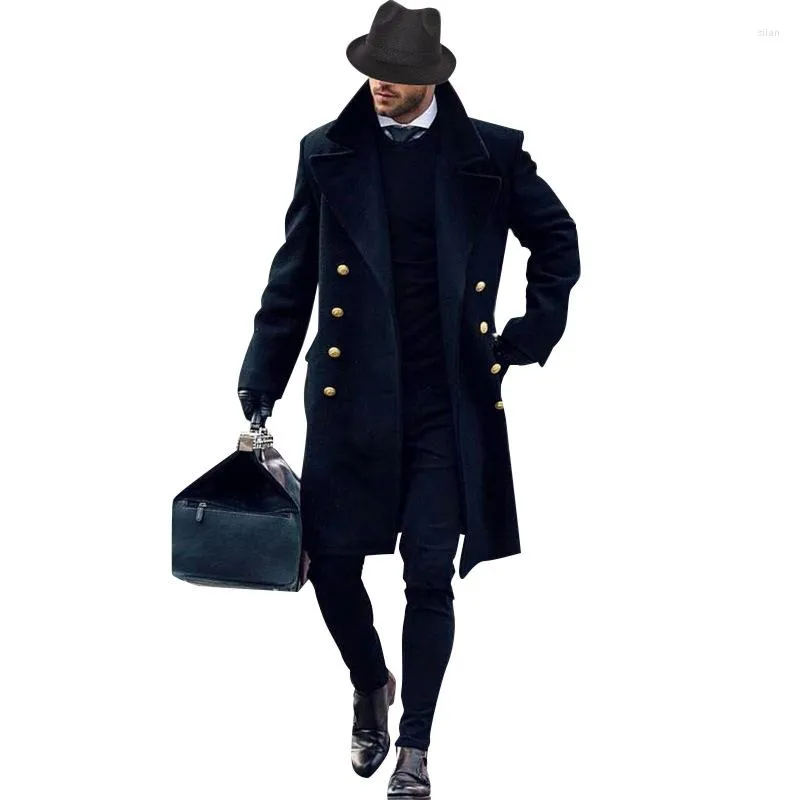 Trench da uomo Primavera Autunno Bomber Giubbotti Casual Maschile Capispalla Giacca a vento Cappotto di media lunghezza Giacca con risvolto Uomo Slim