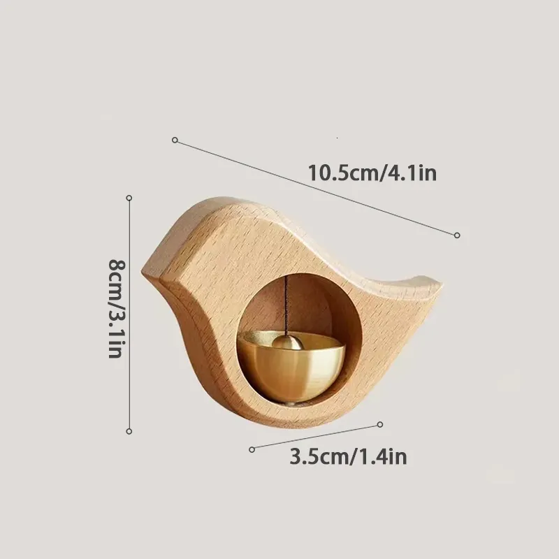 Sonnette magnétique en bois son doux, sonnette d'entrée décorative,  carillons éoliens, aimant pour réfrigérateur, décor