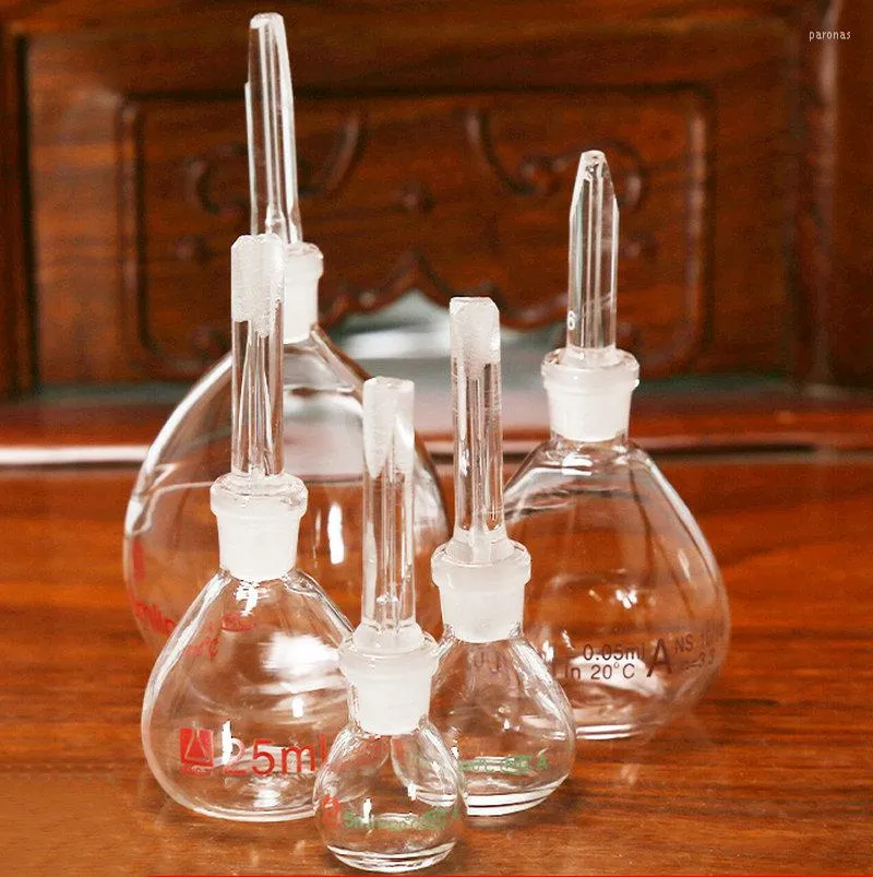 2 sztuk/partia 5ml 10ml 25ml 50ml 100ml szkło w kształcie kuli ciężar właściwy butelka piknometr gęstość do szkła laboratoryjnego