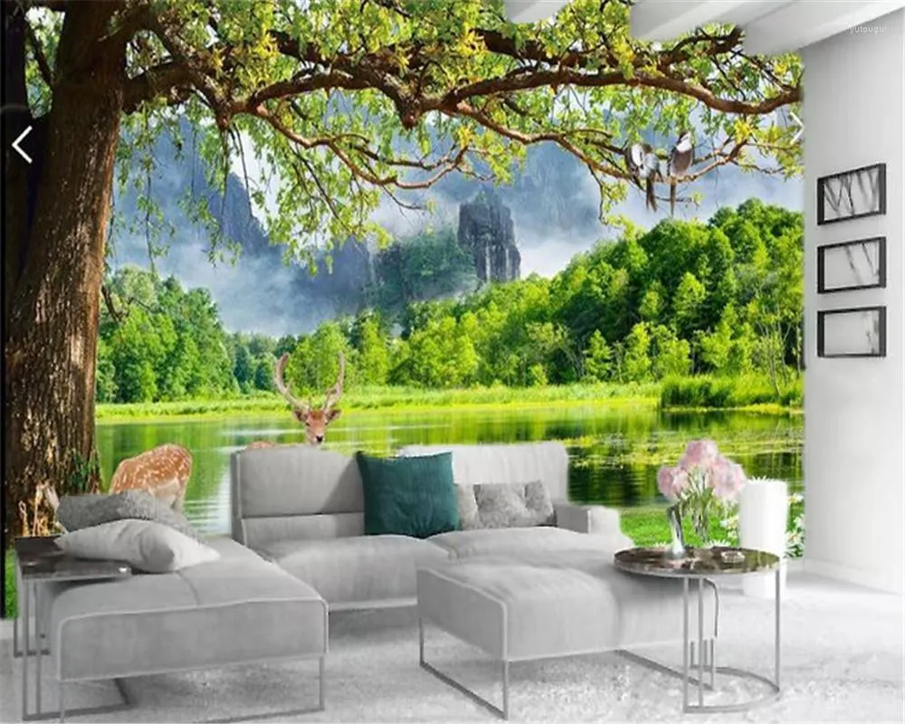 Papiers Peints Papiers Peints Pour Cuisine Beautiful Green Lake Lovely Couple Sika Premium Atmospheric Interior Decoration