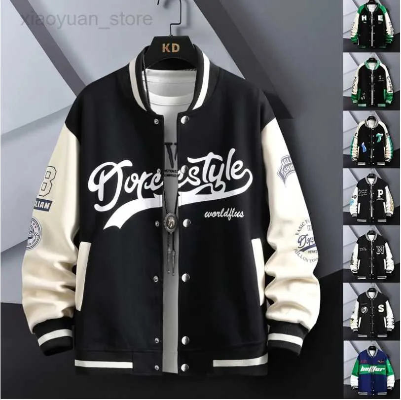 Kurtki męskie INS Hip Hop Casual Baseball Płaszcz Slim Fit Unisex Jednolite Bomberki Dla Mężczyzn Młodzieży Trend College Nosić Jesień HKD230710