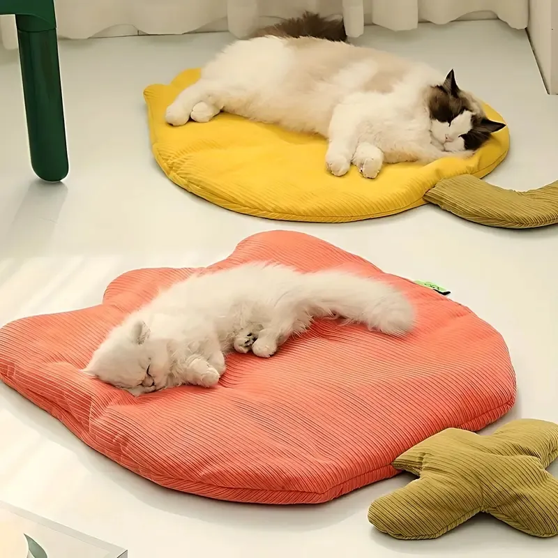 Cama con almohadilla para gatos para interior, alfombrilla para perros pequeños y medianos, suave y bonito cojín para dormir, cama antiansiedad, alfombrillas extraíbles y lavables para mascotas