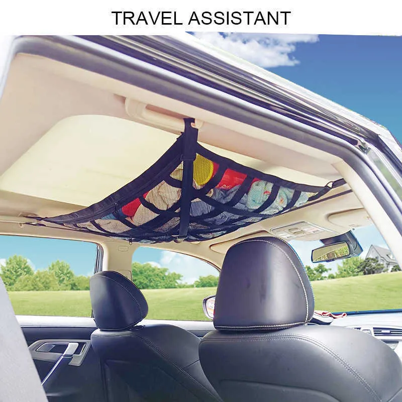 New Car Ceiling Cargo Nets Strong Load Bearing Roof Storage Organizer ...