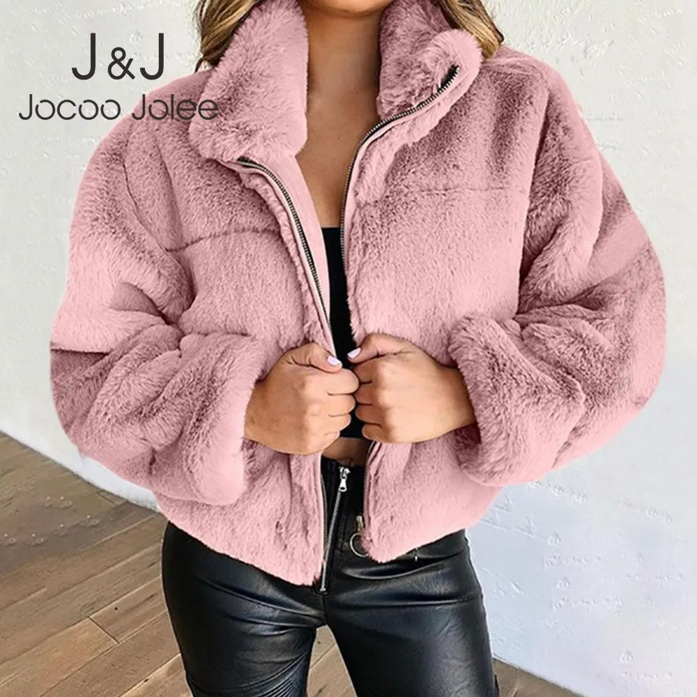 Abiti caldi Giacca oversize da donna Tinta unita Top in pile Ritagliata Cappotto femminile Soffice pelliccia sintetica Teddy Camicetta Haruku Streetwear