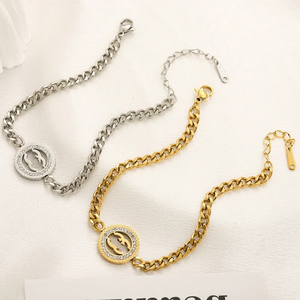 925 Silver Chain Bracelet Designer Logo Bracelet 18K Gold Plated Stainless Steel Non Faded Jewelry Design for Women Love Gifts Designer Wedding Bracelet Wholesale