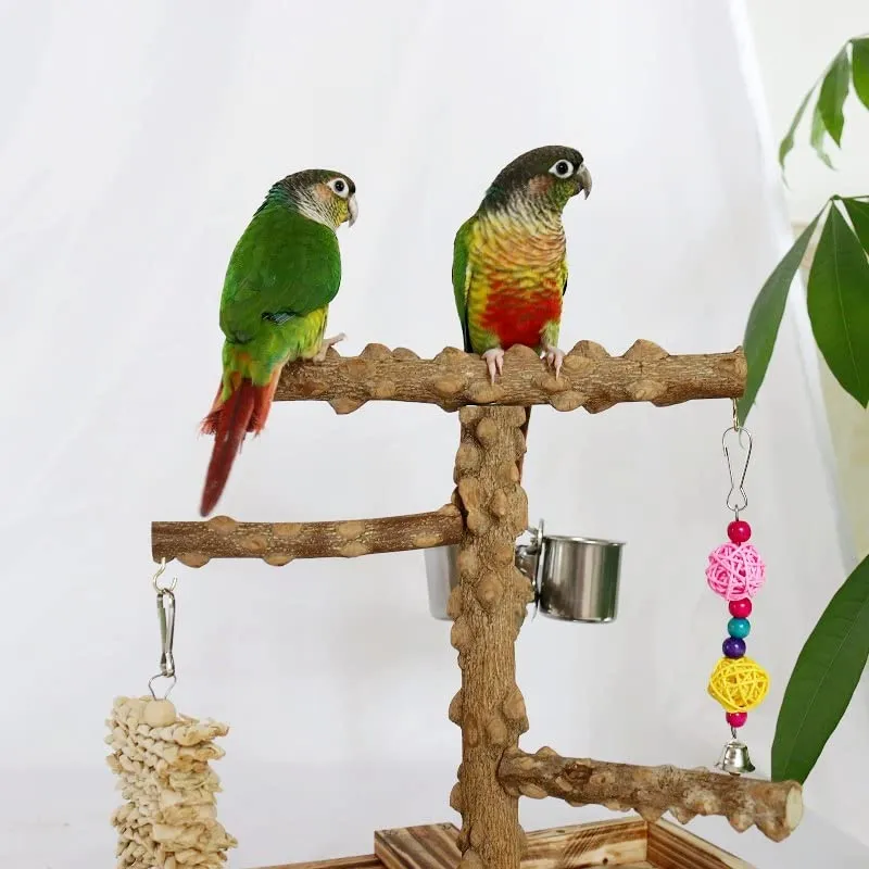 4PCS Wooden Hamster Cage Platform Set Bird Wood Platform Flat Bird