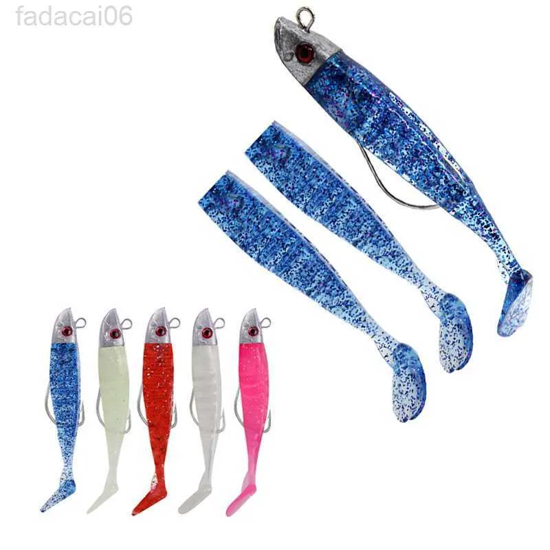 الطعوم السحر 3pcs/lot الصيد إغراء swimbait Jig رأس المطاط الذيل الاصطناعية الاصطناعية searchbait 8.5g silicone الطعم 2022 pesca hkd230710