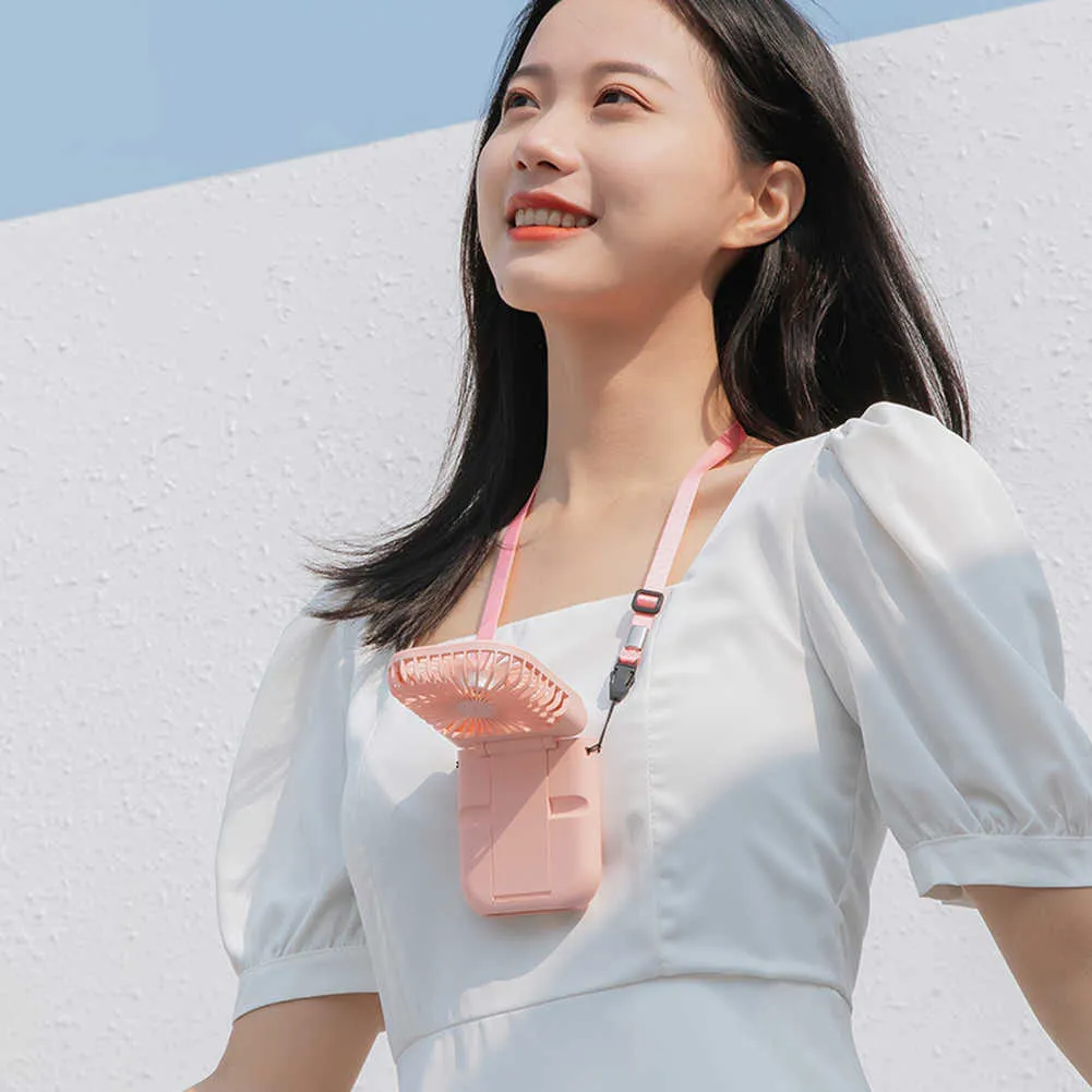 Portable Neck Fan USB Rechargeable, Foldable Mini Fan with Phone