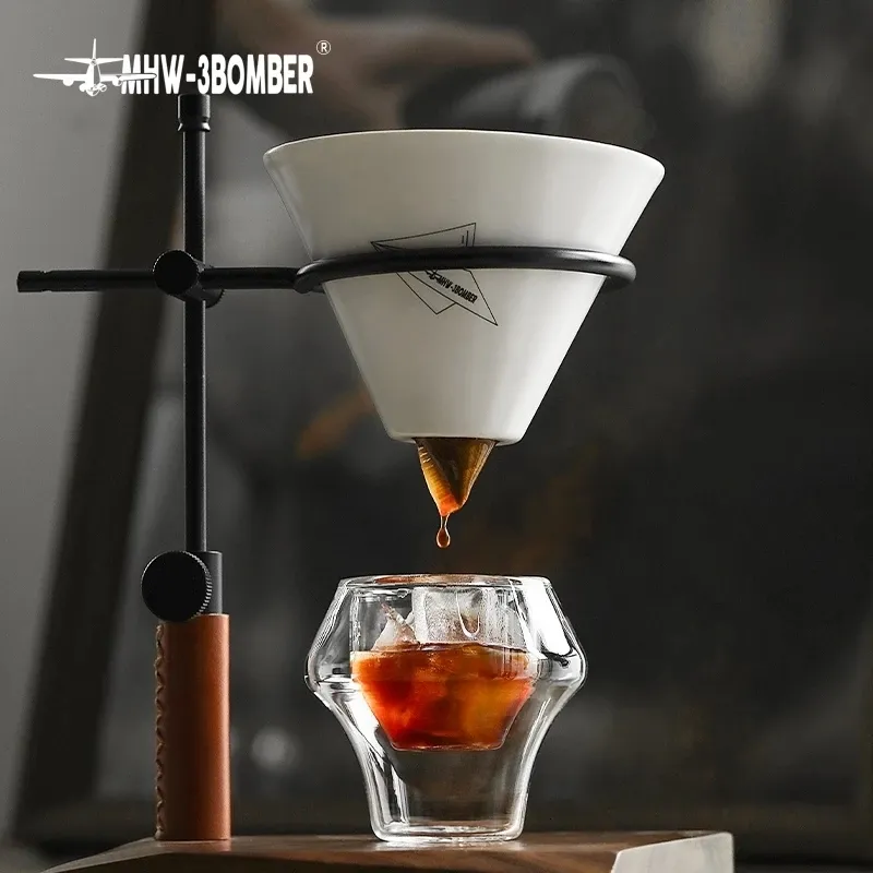 Muggar MHW 3BOMBER Nighten Cup 60ml Dubbelväggglas Anti skållning Återanvändbar kaffemugg Tekanna Barista Verktyg Tillbehör Espresso Lungo 230710