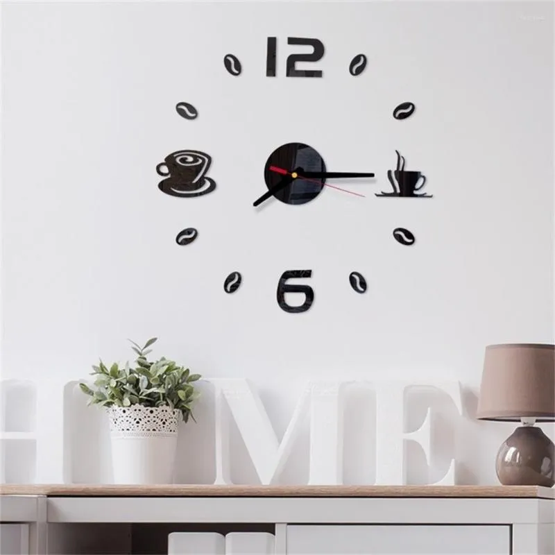 Orologi da parete Orologio digitale Adesivo Design moderno Fai da te Cucina Soggiorno Decorazioni per la casa Quarzo Needl Dining