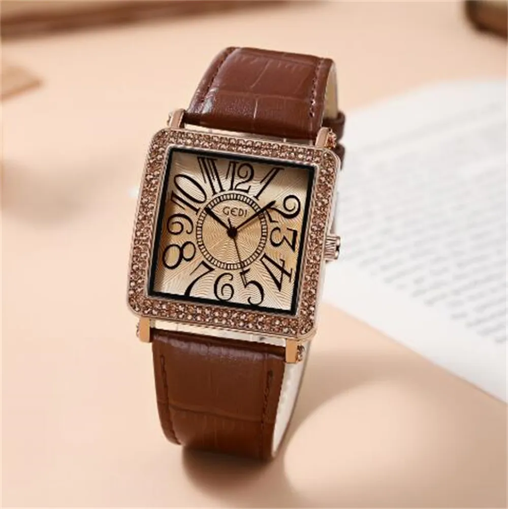 New online red Tiktok watch of the same model Women's diamond inlaid waterproof belt Women's watch WeChat popular