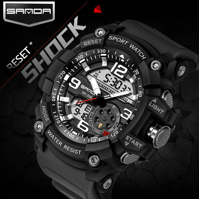 Мода Sanda Top Brand военный водонепроницаемый спорт для мужских часов, часы роскошные часы мужской дайв Saat Relogio Masculino