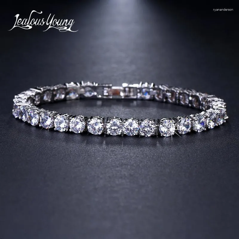 Charm Bracelets 2023 Fashion Round Zircon Bangles For Women Silver Color With Clear Crystal Friendship Bracelet Gifts