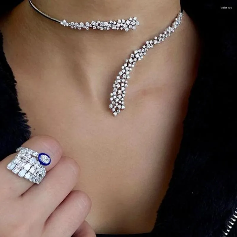 Kedjor Stonefnas Crystal Rhinestone Choker Halsband för kvinnor Y2K Fashion Statement Vintage Decoration Party Wedding Birthday Jewelry